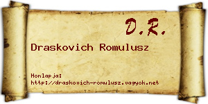 Draskovich Romulusz névjegykártya